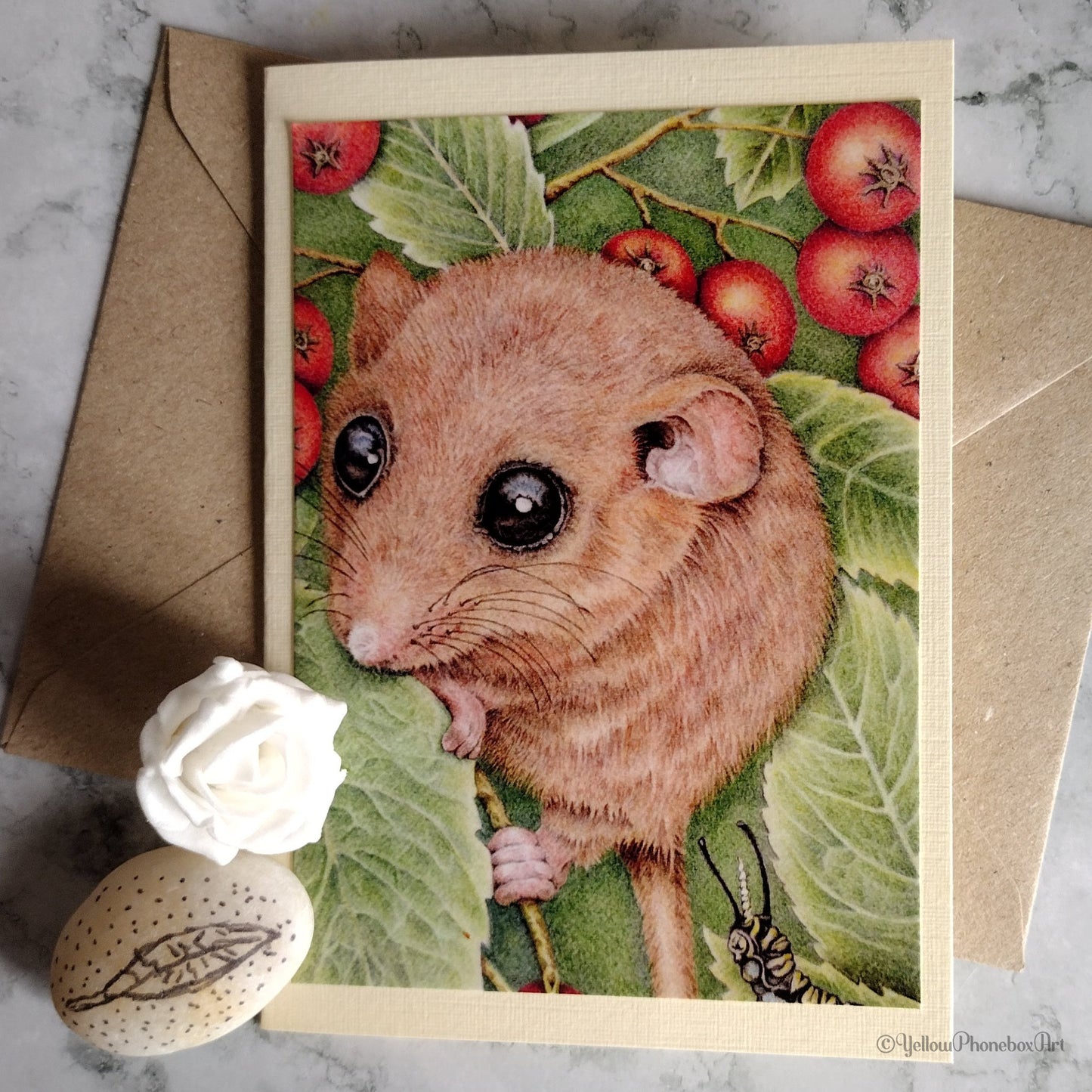 ‘A Tasty Leaf’ - Handmade Greetings Card With Blank Inner and Envelope