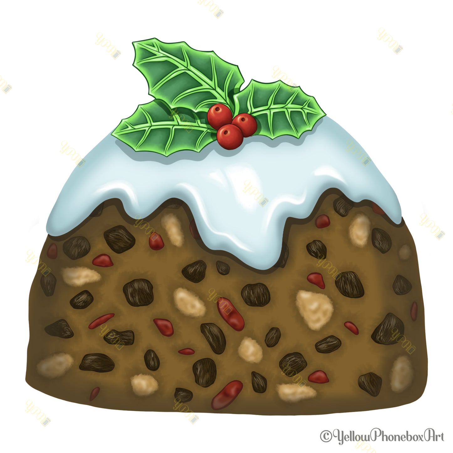 Christmas Pudding Self-Adhesive Sticker