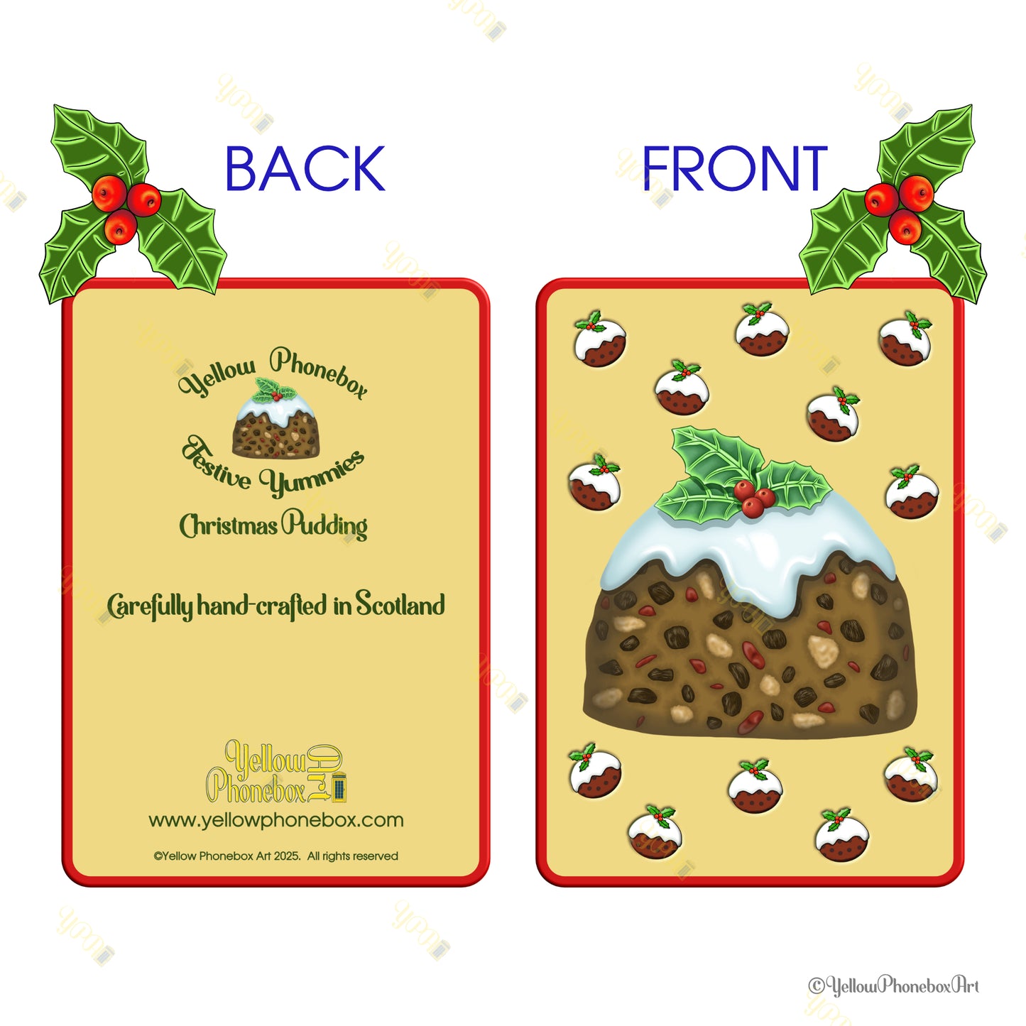 Christmas Pudding (Clootie Dumpling) Card And Envelope