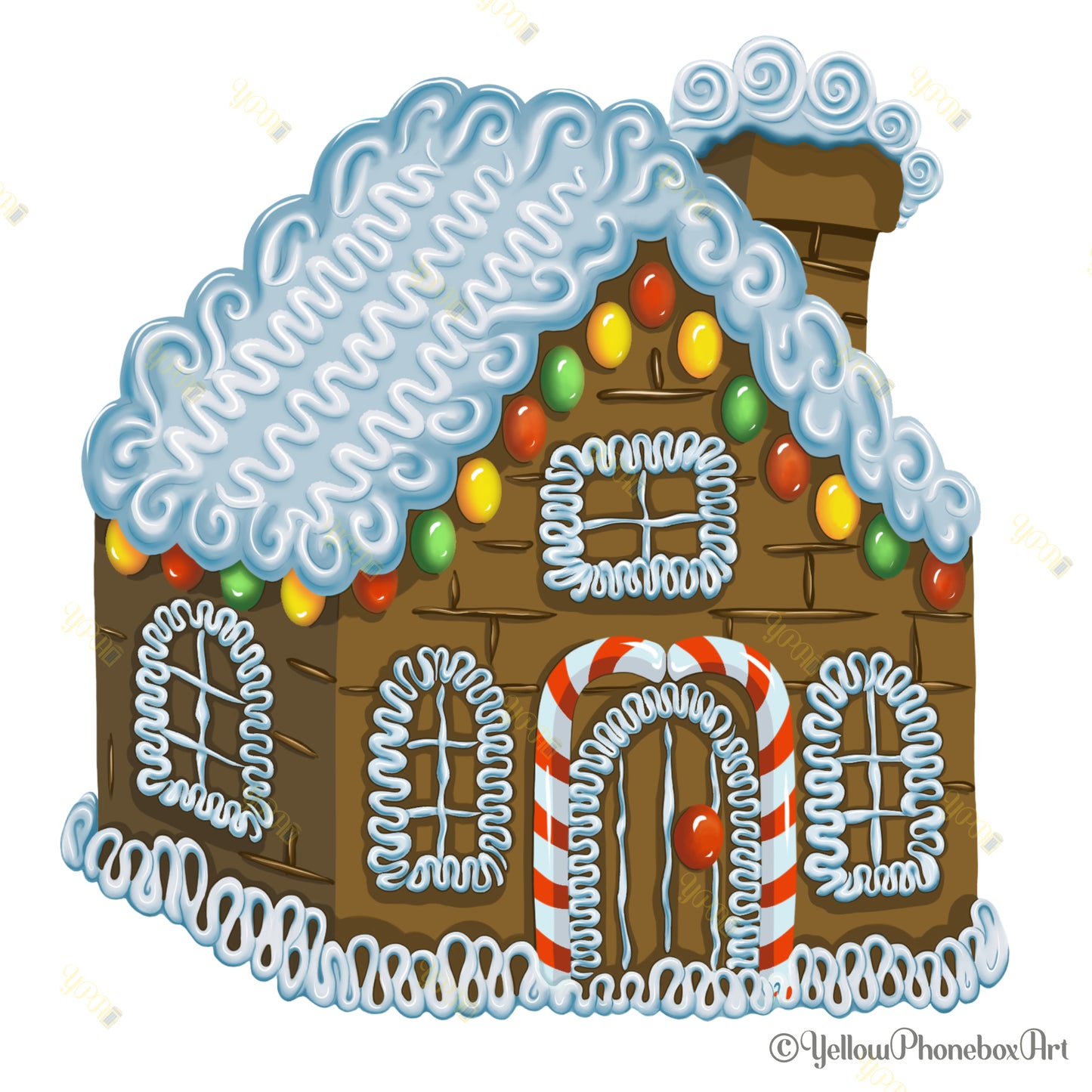 Gingerbread House Die-Cut Self-Adhesive Sticker