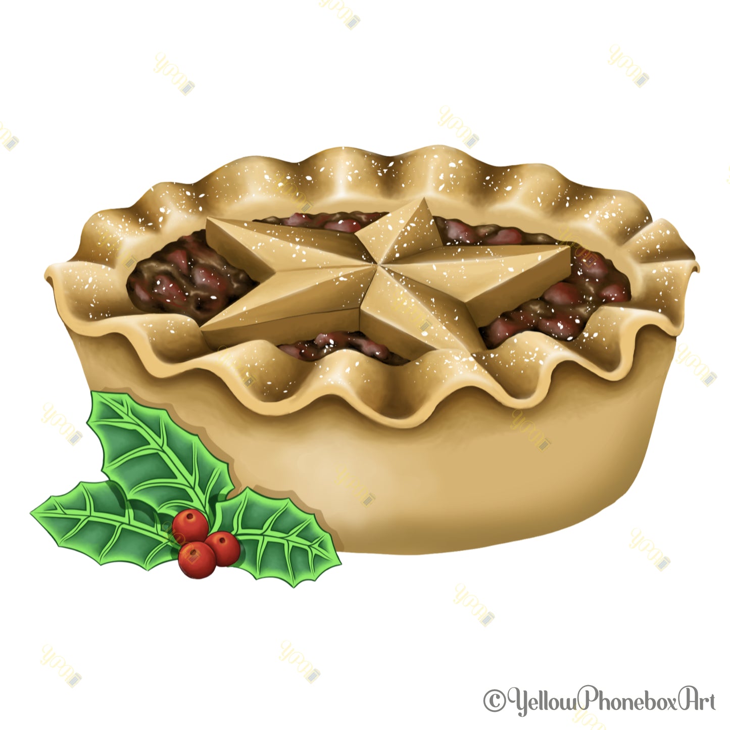 Christmas Mince Pie Self-Adhesive Sticker