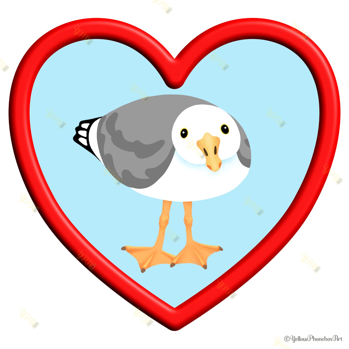 Seagull Friends – Curious Seagull - Die-Cut Self-Adhesive Sticker