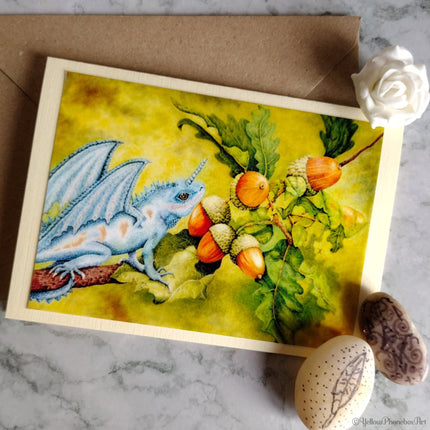 ‘Acorns’ - Handmade Greeting Card With Blank Inner and Envelope