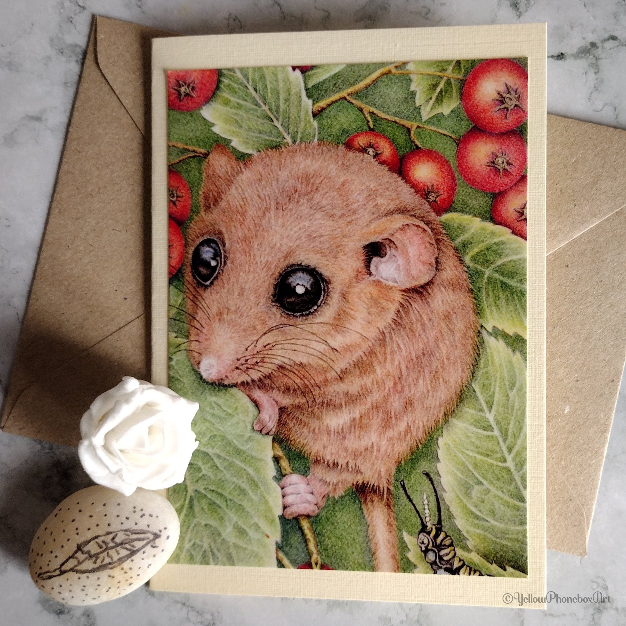 ‘A Tasty Leaf’ - Handmade Greetings Card With Blank Inner and Envelope