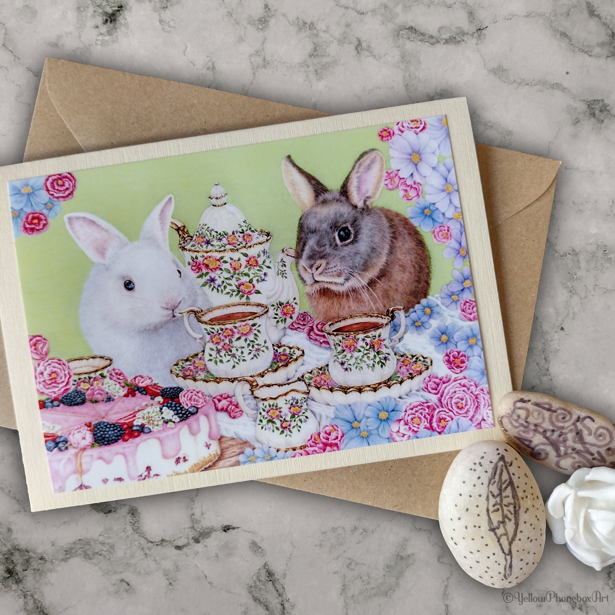 ‘Afternoon Tea’ - Handmade Greeting Card With Envelope