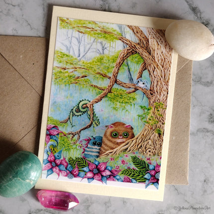 ‘Another Day In The Strange Forest’ - Handmade Greeting Card With Blank Inner and Envelope