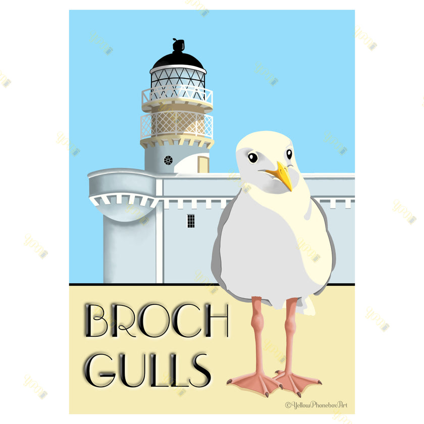 ‘Broch Gulls’ –  Art Print From Original Artwork