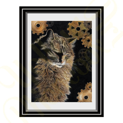 ‘Clockwork Kitty’ - Print From Original Artwork - Wall Décor