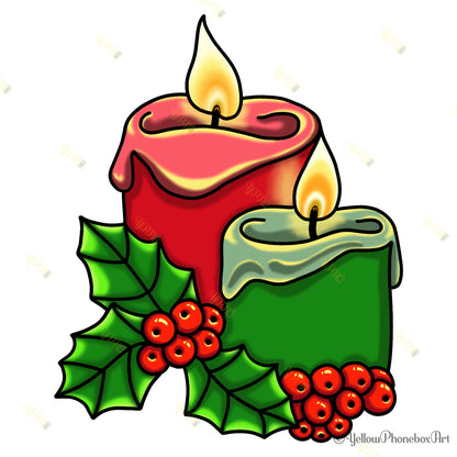 Festive Candles Self-Adhesive Sticker