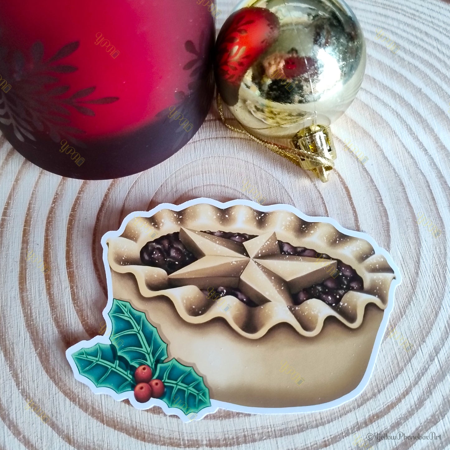 Christmas Mince Pie Self-Adhesive Sticker