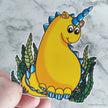 ‘Sunbeam The Unicorn Dinosaur’ Die-Cut Self-Adhesive Sticker