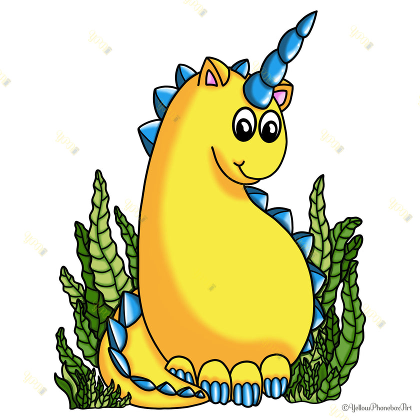 ‘Sunbeam The Unicorn Dinosaur’ Die-Cut Self-Adhesive Sticker