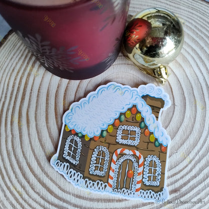 Gingerbread House Die-Cut Self-Adhesive Sticker