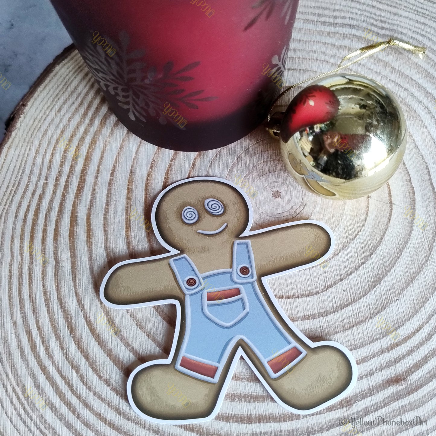 Gingerbread Man Die-Cut Self-Adhesive Sticker
