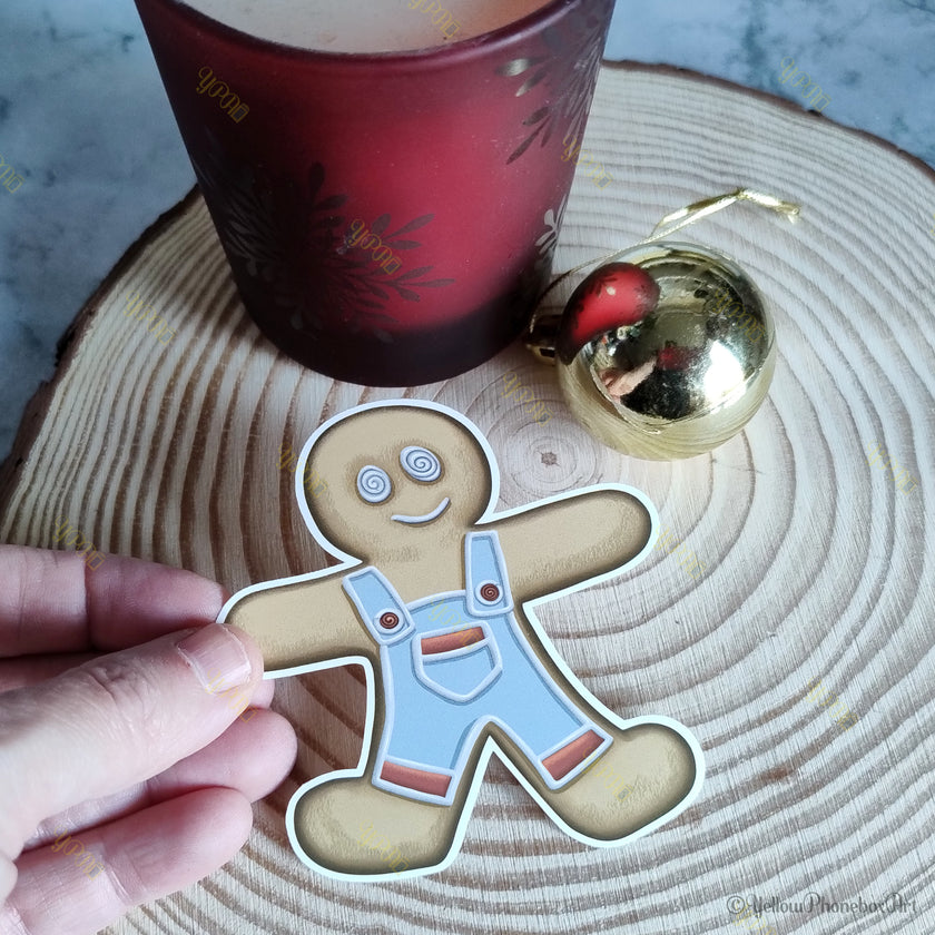 Gingerbread Man Die-Cut Self-Adhesive Sticker