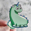 ‘Bogey The Unicorn Dinosaur’ - Die-Cut Self-Adhesive Sticker - Sticker No2
