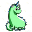 ‘Bogey The Unicorn Dinosaur’ - Die-Cut Self-Adhesive Sticker - Sticker No2
