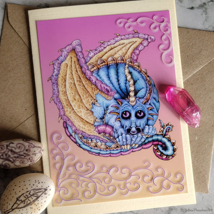 ‘Dragon Daydreams’ - Handmade Greetings Card With Envelope