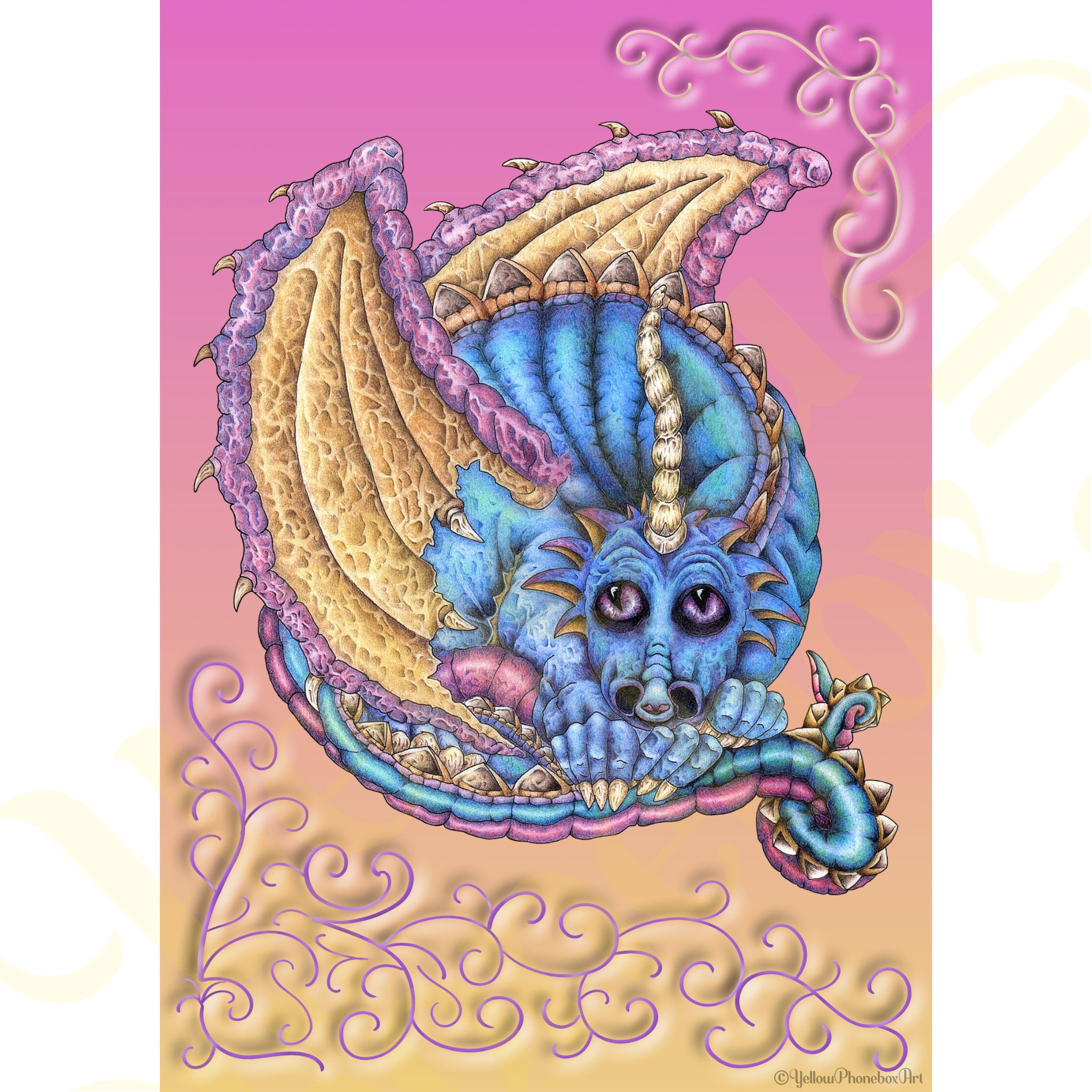 ‘Dragon Daydreams’ - Handmade Greetings Card With Envelope