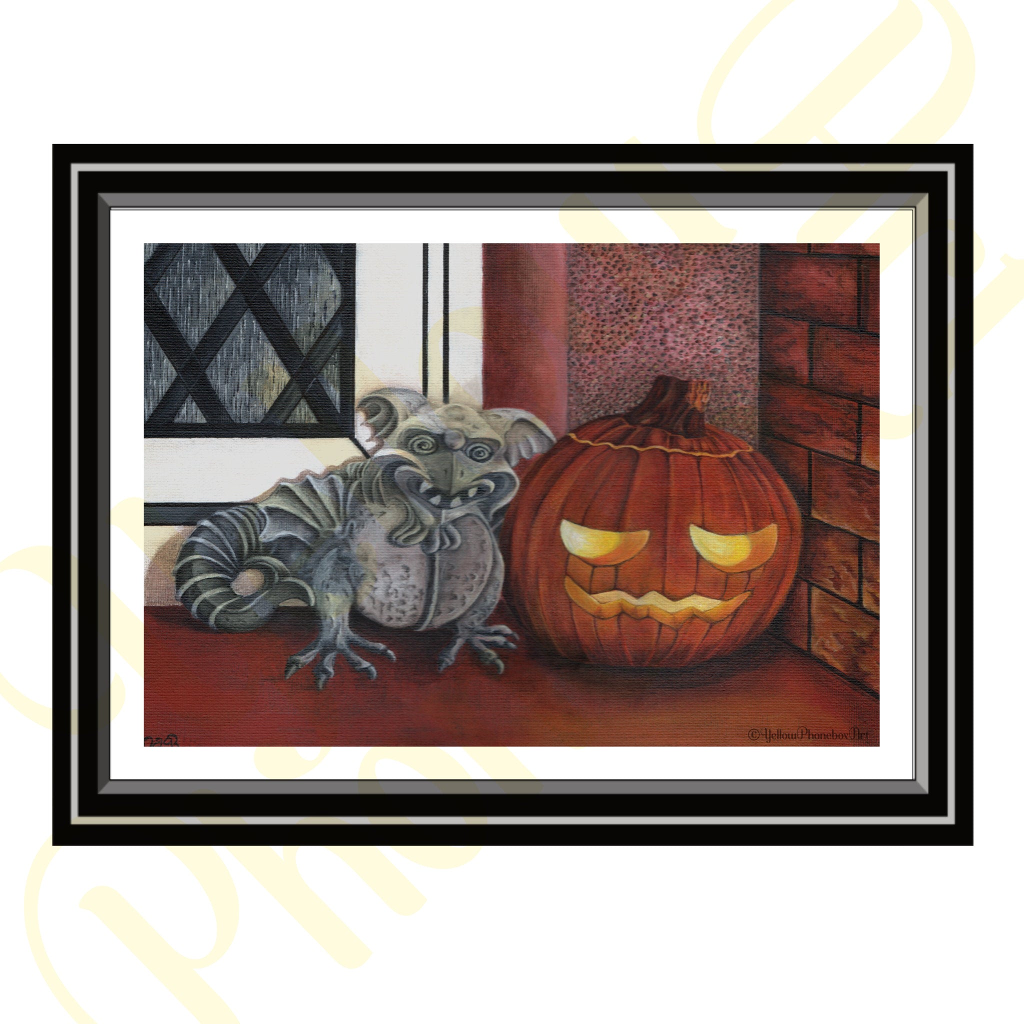 ‘Gargoyle & Pumpkin’ - Print From Original Artwork