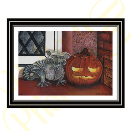 ‘Gargoyle & Pumpkin’ - Print From Original Artwork