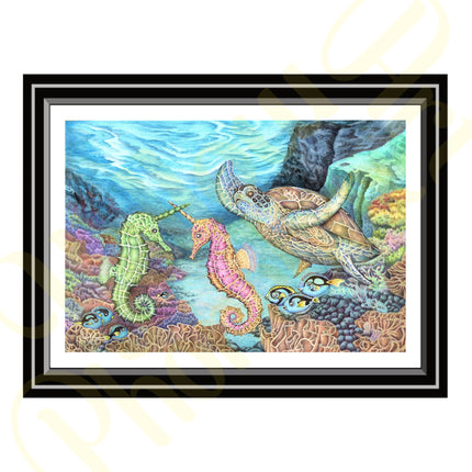 ‘Jousting Seahorses’ - Print From Original Artwork