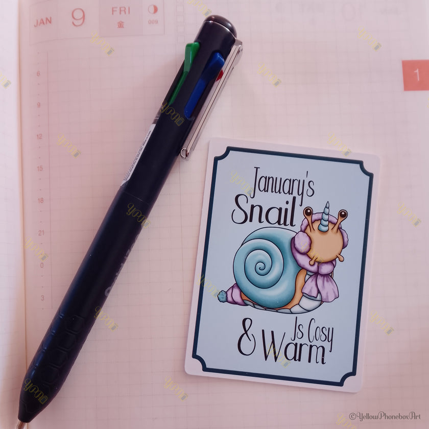 January's Snail - Self-Adhesive Sticker