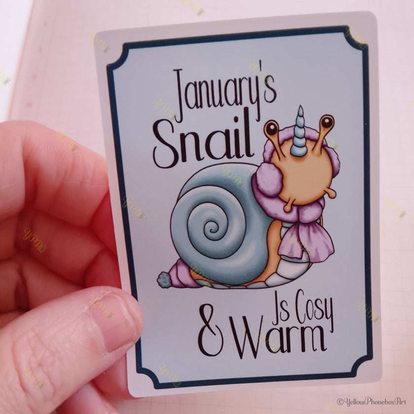 January's Snail - Self-Adhesive Sticker