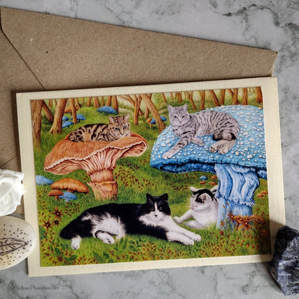 ‘Mushroom Forest’ - Handmade Greetings Card With Envelope