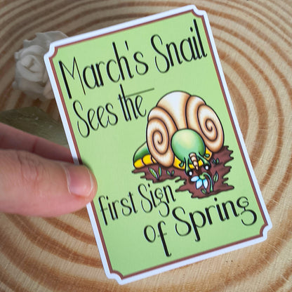 March's Snail - Die-Cut Self-Adhesive Sticker
