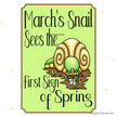 March's Snail - Die-Cut Self-Adhesive Sticker