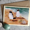 ‘Penguin Holiday’ - Handmade Greetings Card With Envelope