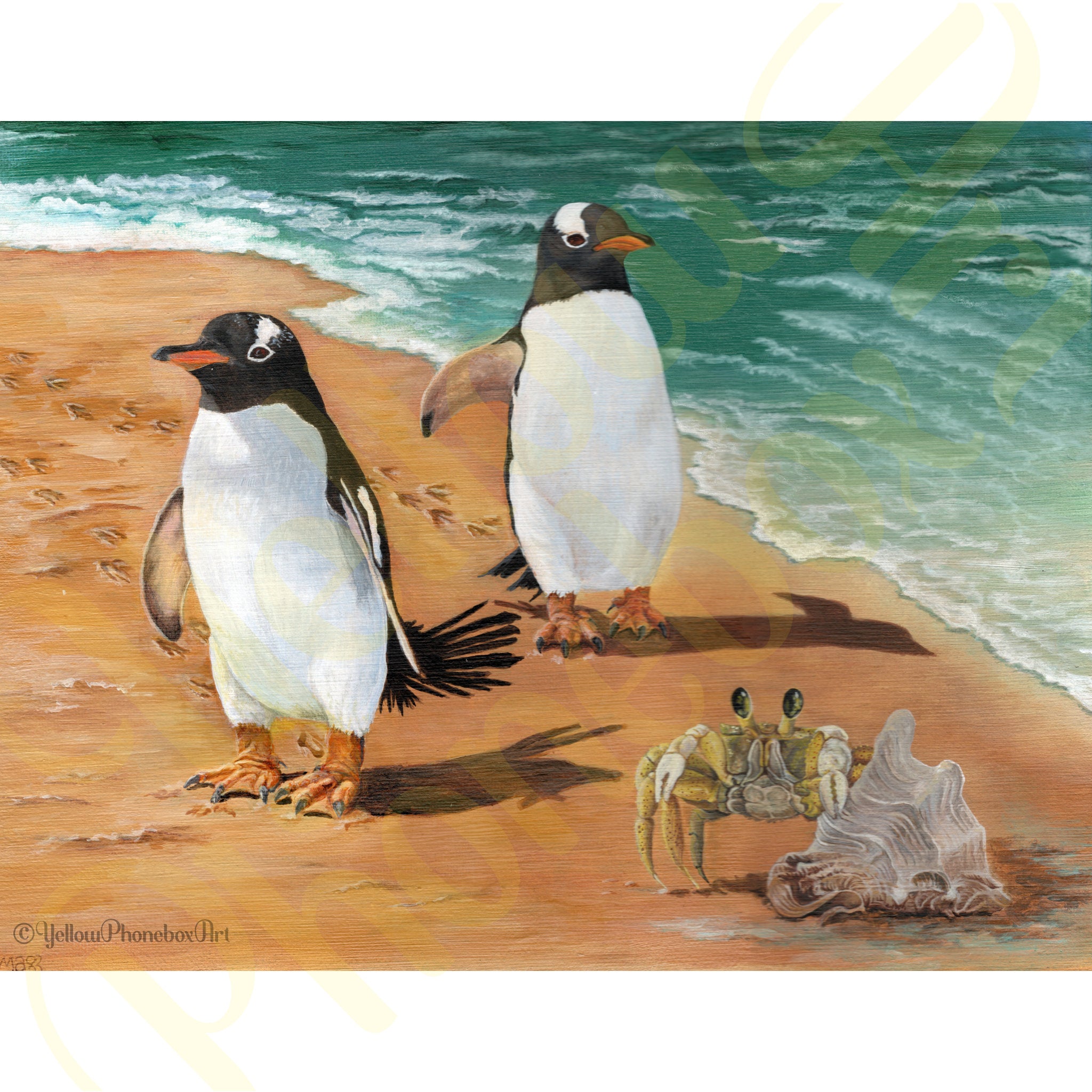 ‘Penguin Holiday’ - Handmade Greetings Card With Envelope