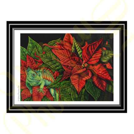 ‘Poinsettia Dragon’ - Print From Original Artwork