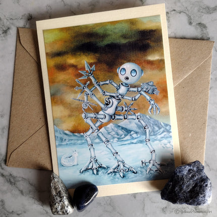 ‘Robo's Day Out’ - Handmade Greetings Card With Envelope