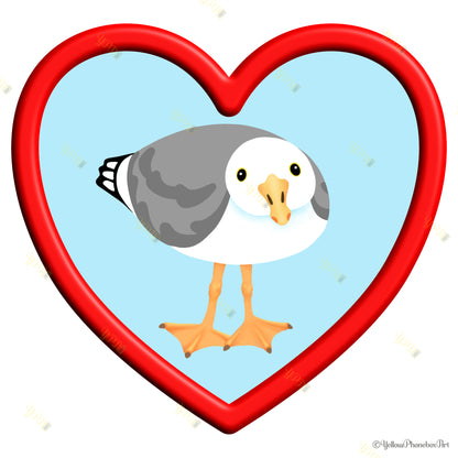 Seagull Friends – Curious Seagull - Die-Cut Self-Adhesive Sticker