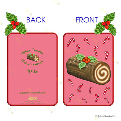 Yule Log Card with Envelope